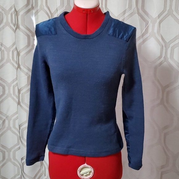 Diesel Jeans Sweaters - Steel blue sweater with satin shoulder and elbow 2/15$